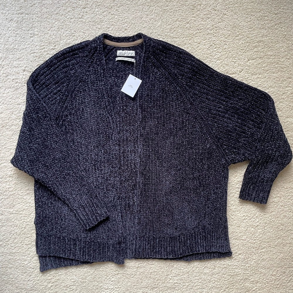 NWT Urban Outfitters Dark Blue Chenille Knit Open-Front Women's Cardigan
